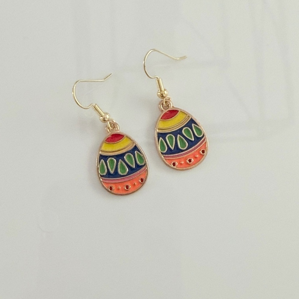 Colorful Egg-Shaped Drop Earrings - Multicolor
